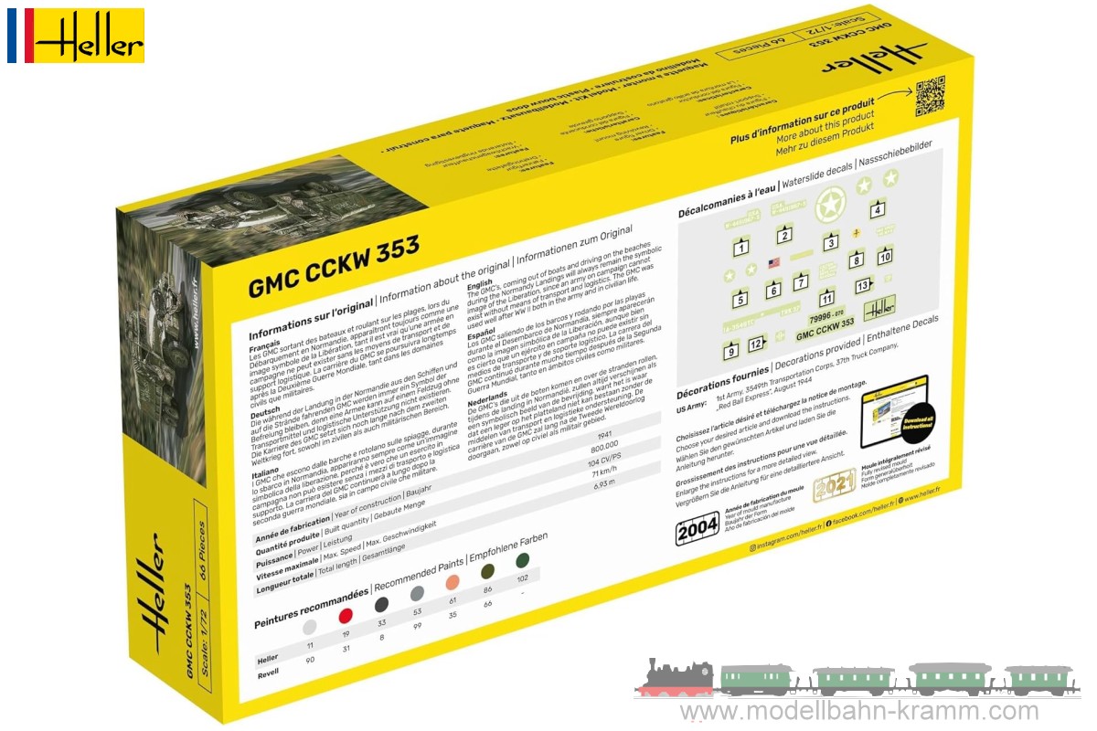 Heller 56996, EAN 3279510569964: 1:72 Starter-Kit GMC CCKW 353