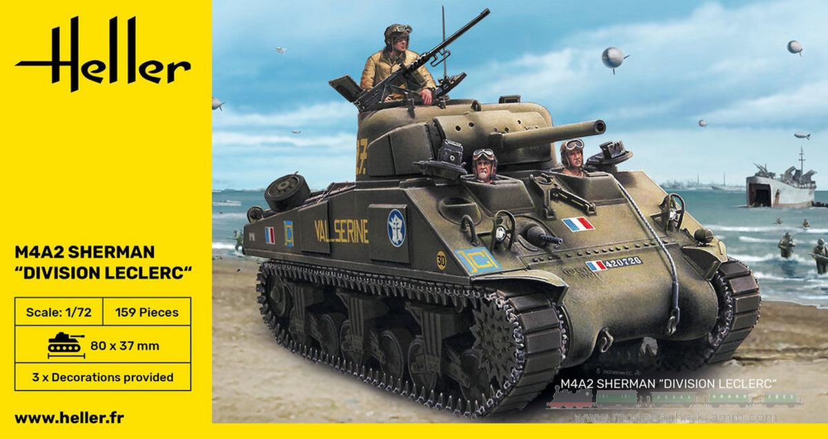 Heller 79894, EAN 3279510798944: 1:72 M4 SHERMAN Division Leclerc WWII