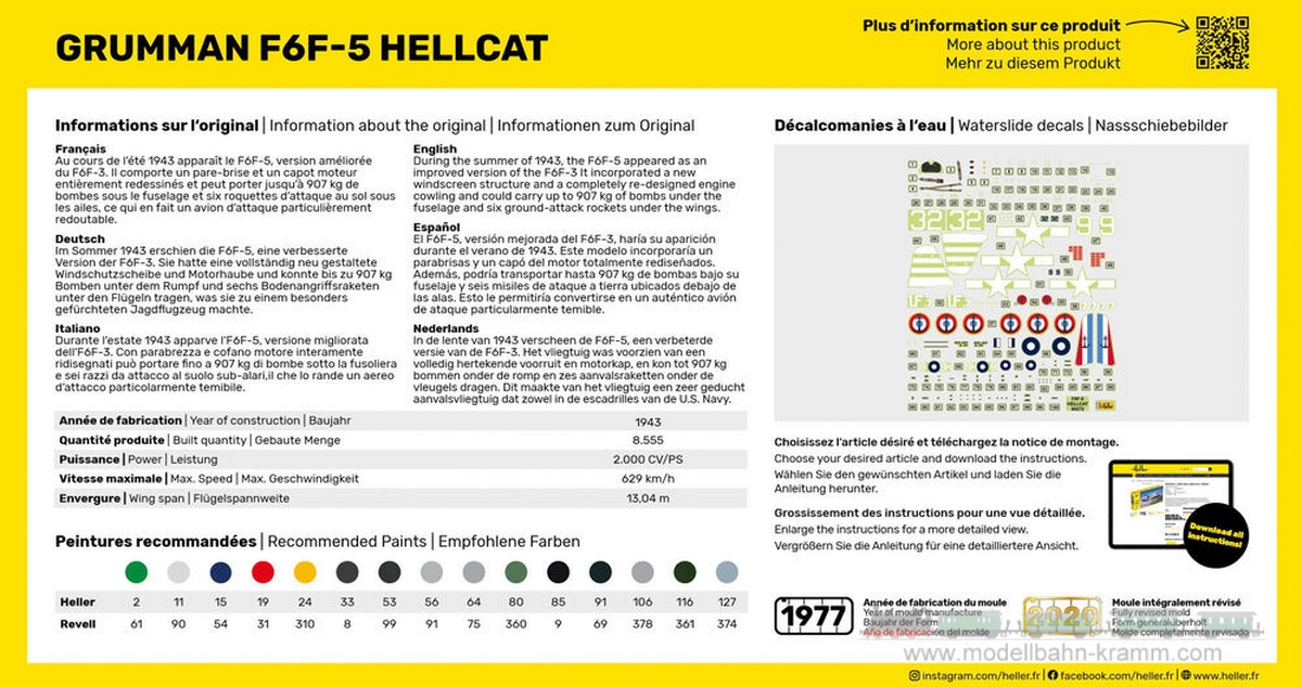 Heller 80272, EAN 3279510802726: 1:72 F6F-5 Hellcat