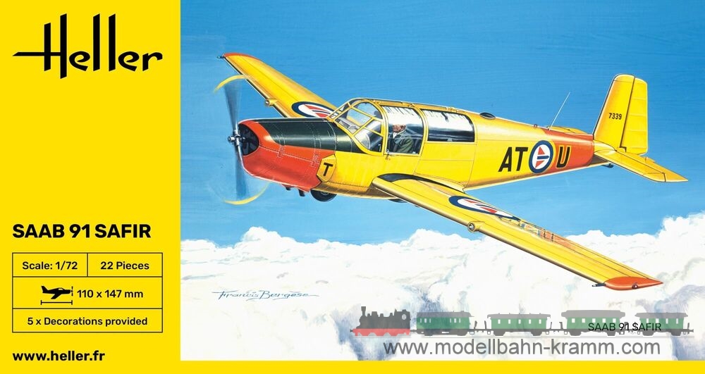 Heller 80287, EAN 3279510802870: 1:72 SAAB 91 SAFIR