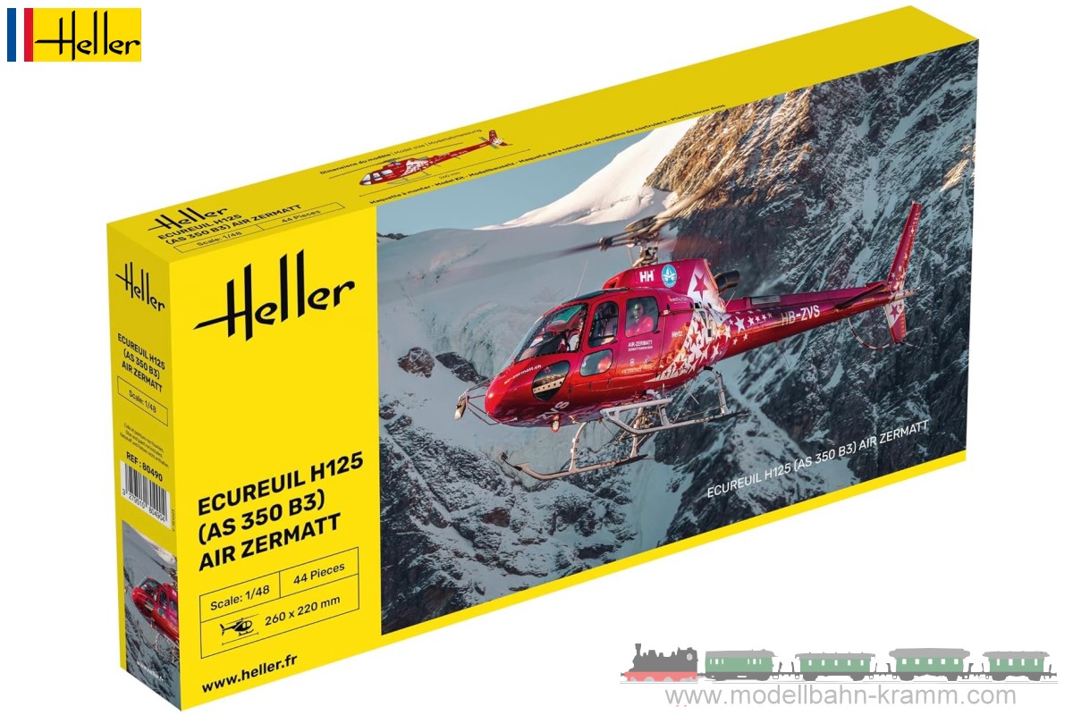 Heller 80490, EAN 3279510804904: 1:48 Ecureuil H125 (AS 350 B3) Air Zermatt