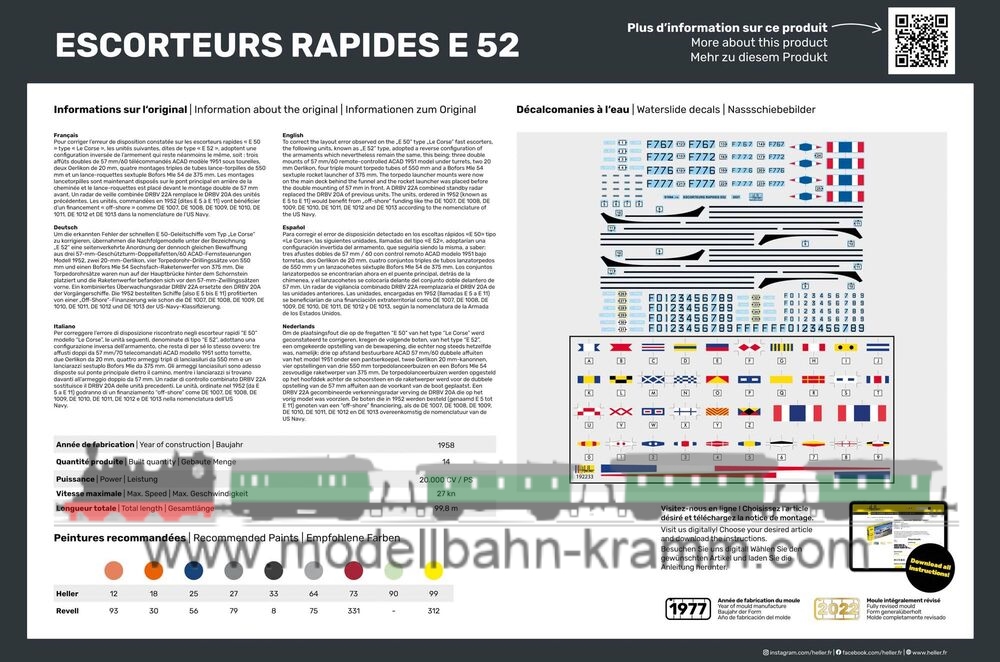 Heller 81094, EAN 3279510810943: 1:400 Escorteurs Rapides E 52