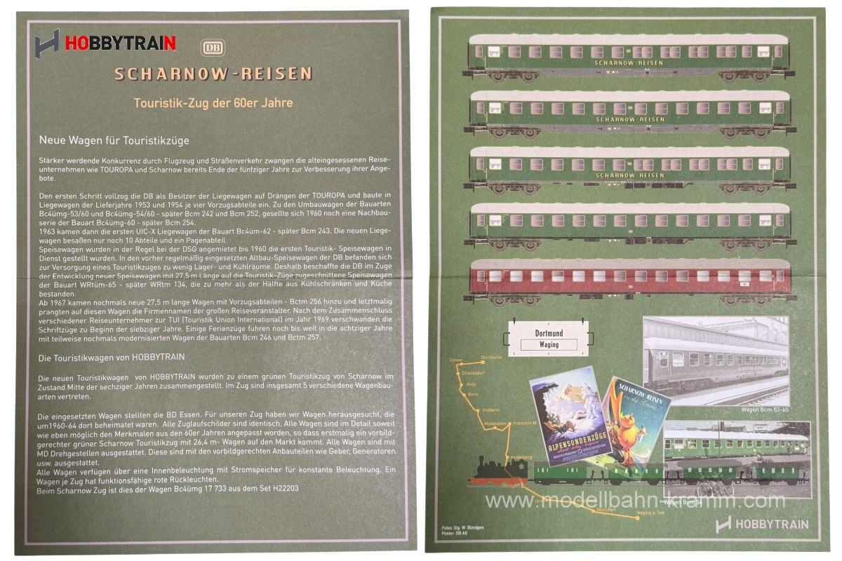 Hobbytrain 22202, EAN 4250528612704: N Set-1 SCHARNOW 4-teilig DB