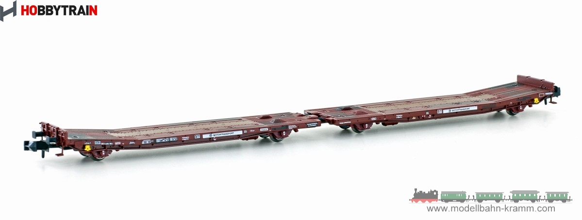 Hobbytrain 23783, EAN 4250528622109: N Doppelflachwagen TWA 800A Laadks TWA/Motortransport