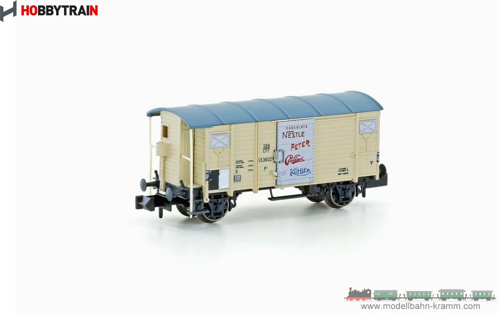 Hobbytrain 24203, EAN 4250528614579: N Gedeckter Güterwagen K2 Nestle der SBB