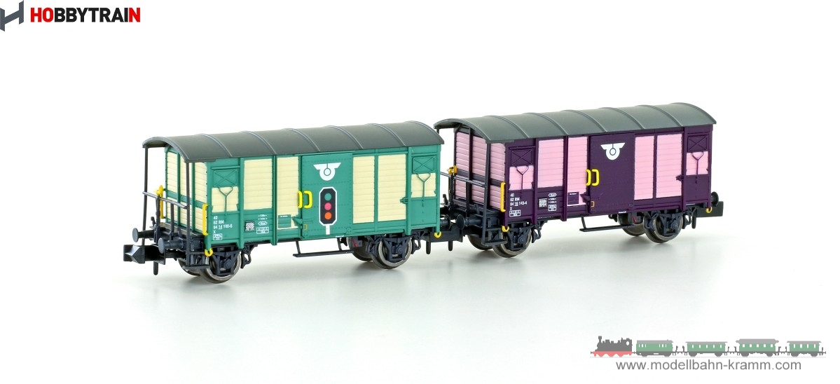 Hobbytrain 24207, EAN 2000075635655: N Set 2x Güterwagen K2 Epoche V RM