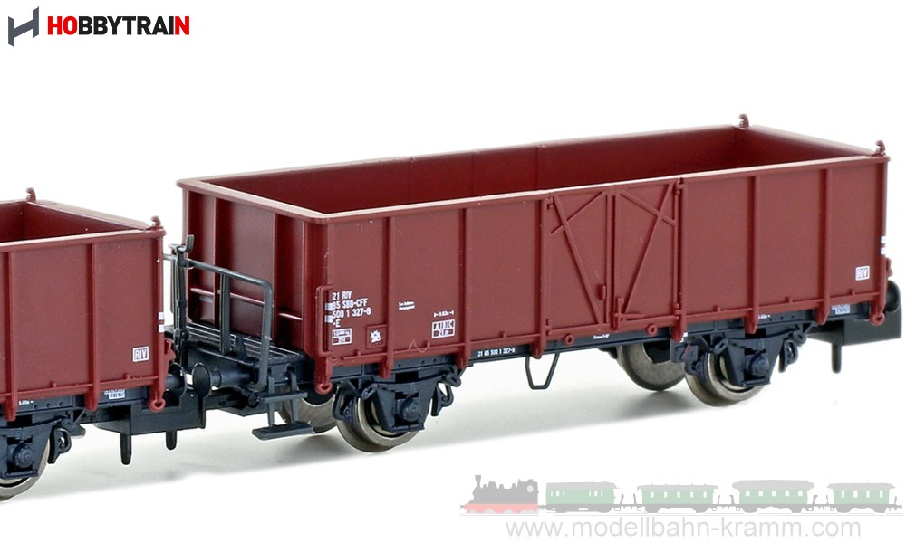 Hobbytrain 24352, EAN 4250528617327: N Set 2-tlg. Güterwagen, Stahl-Ausführung SBB