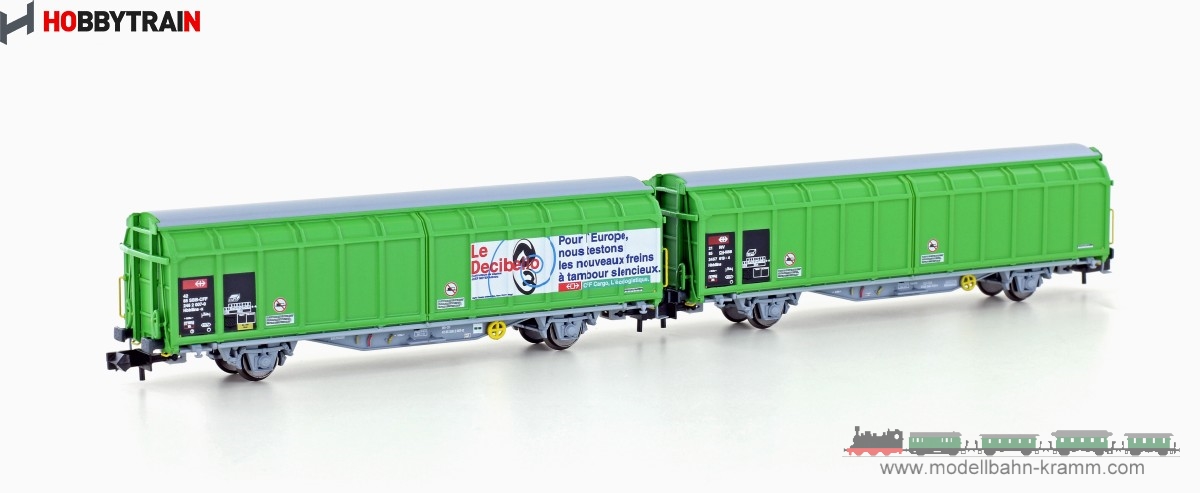 Hobbytrain 24664, EAN 4250528622062: N 2er Set Schiebewandwagen Hbbillns-x SBB
