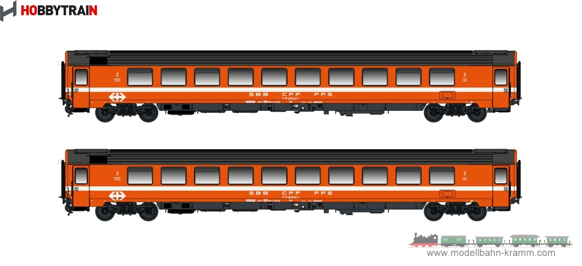 Hobbytrain 25501, EAN 4250528622185: N 2er Set Personenwagen Bpm, 2.Kl. (UIC Z1) SBB