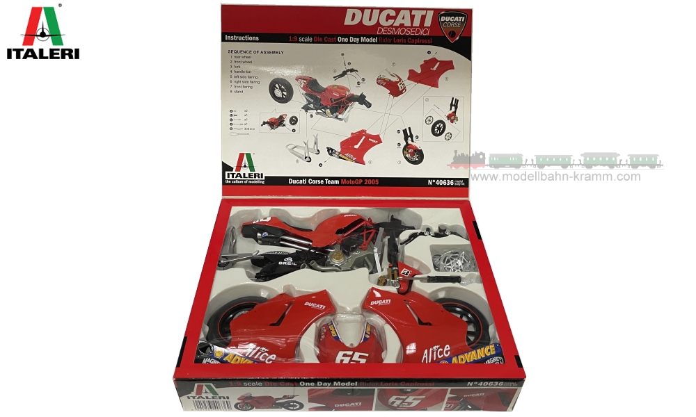 ITALERI DUCATI DESMOSEDICI MotoGP 2005 1/9 scale DieCast one day model 
