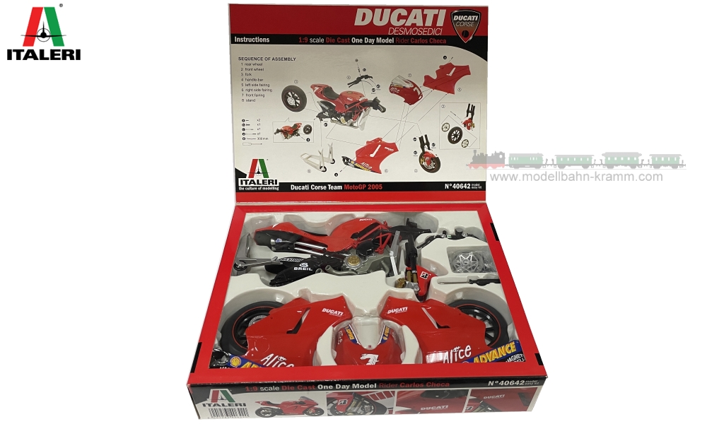 Italeri 840642, EAN 8001283406420: 1:9 Ducati Desmosedici MotoGP 2005 Checa