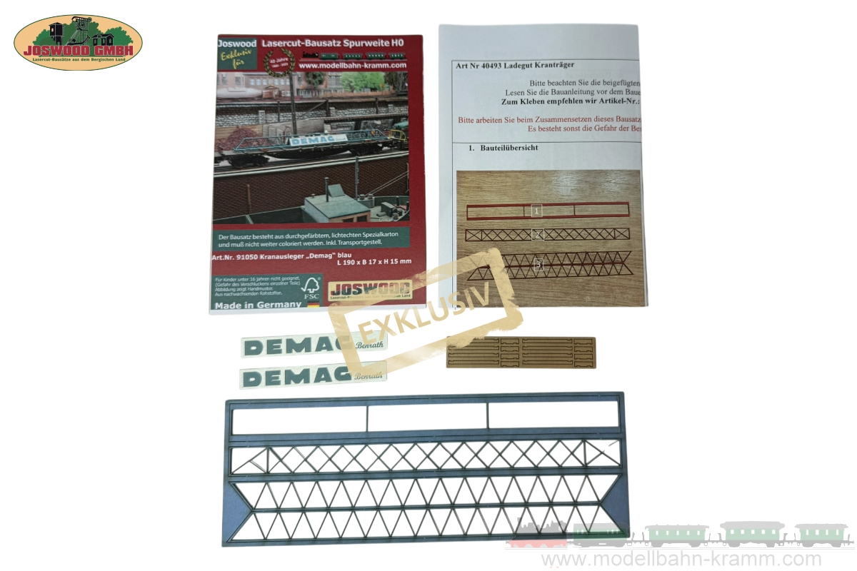 Joswood 91050, EAN 2000075950734: H0 Ladegut Kranträger Demag