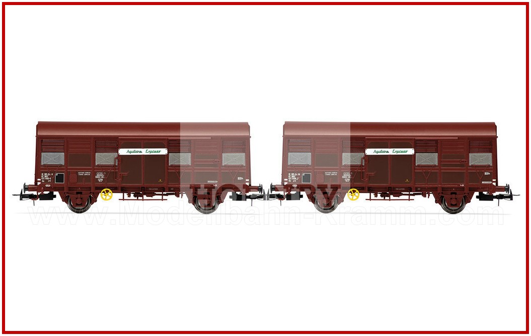 H0 2er Set gedeckter Güterwagen Gss 4.02 Aquitaine Express SNCF