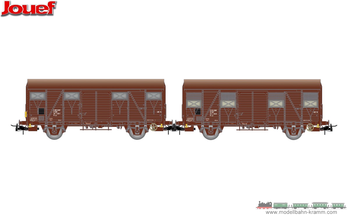 H0 DC 2-tlg. Set: Gedeckter Güterwagen Gs SNCF