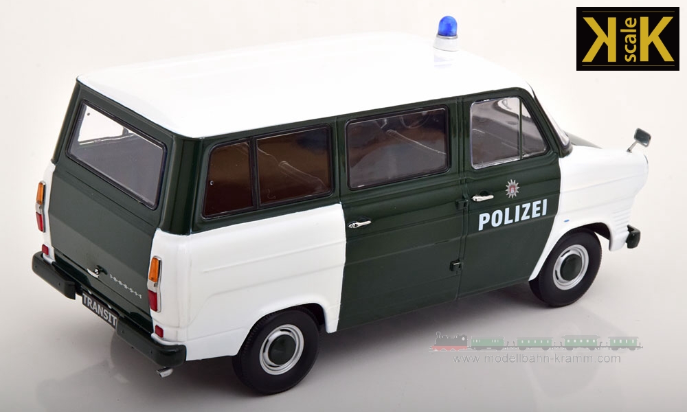 KK-Scale 180466, EAN 4260699760654: 1:18 Ford Transit Mk1 Bus 1965 Polizei Hamburg