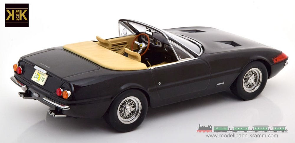 KK-Scale 180612, EAN 4260699760258: 1:18 Ferrari 365 GTB Daytona Spyder US Version 1969, schwarz