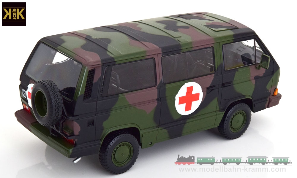 KK-Scale 180969S, EAN 2000075541345: 1:18 VW T3 Syncro Bus Bundeswehr Ambulanz 1987 camouflage
