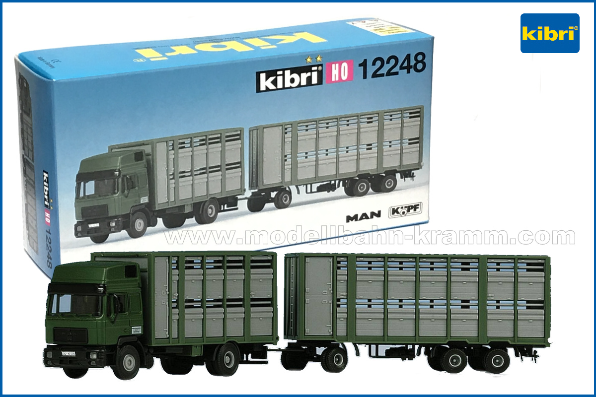 Kibri 12248, EAN 4026602122489: H0 cattle truck with trailer, kit