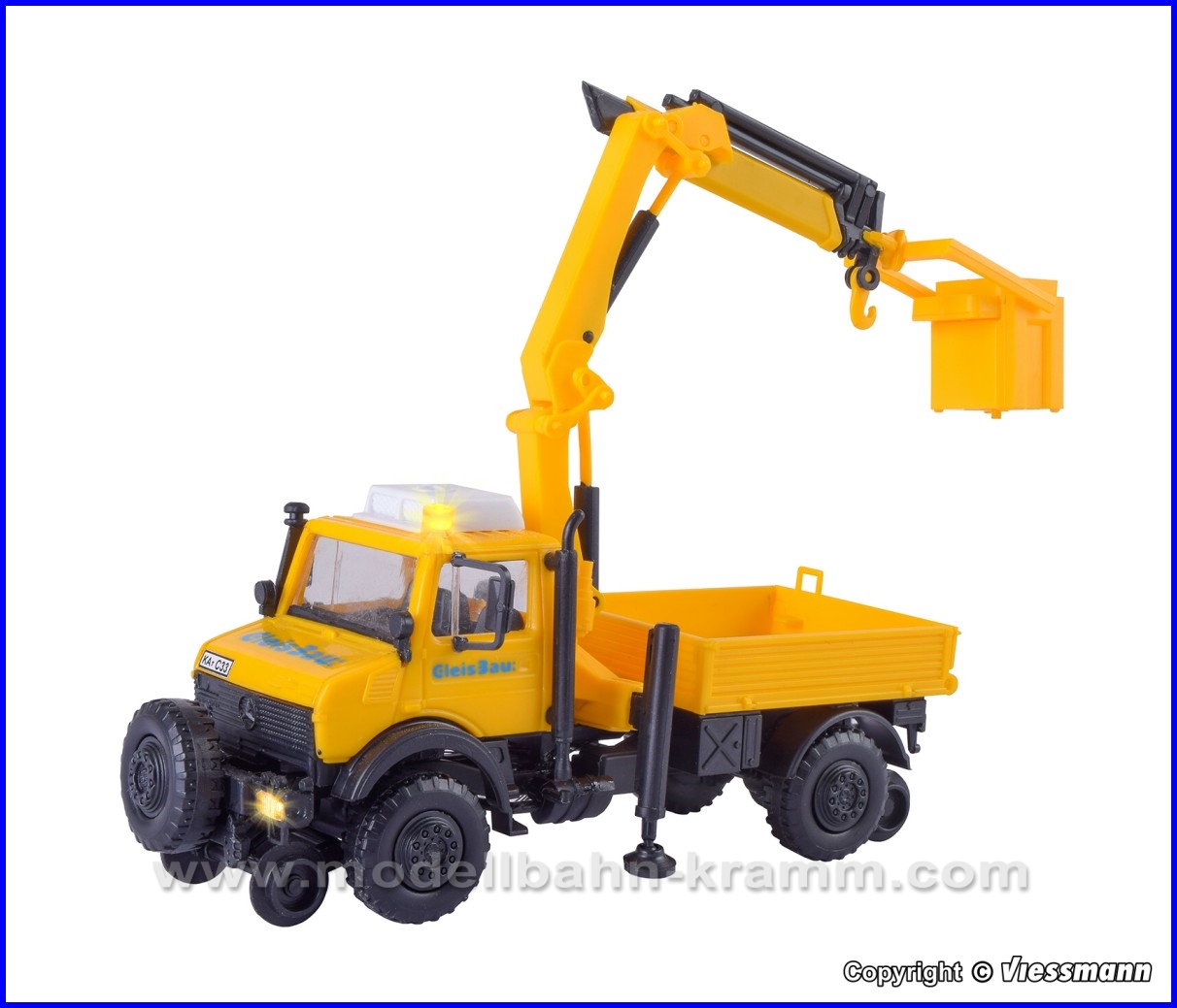 Kibri 14991, EAN 4026602149912: H0 Two-way UNIMOG GleisBau with loading crane