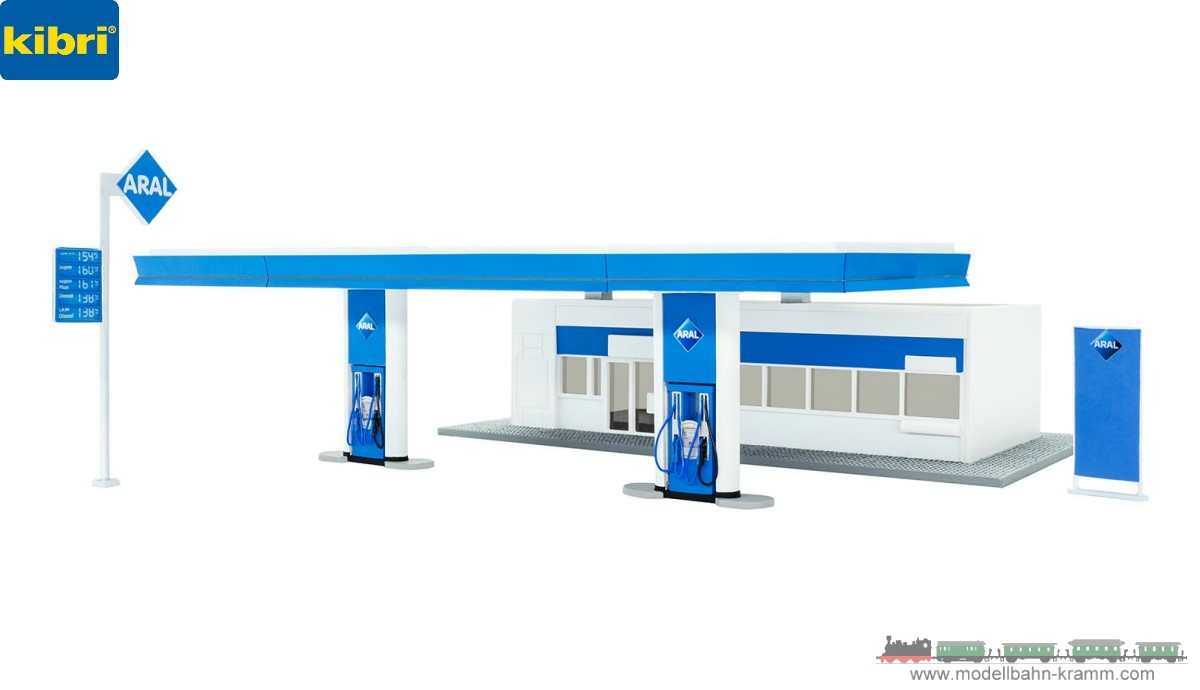 Kibri 38547, EAN 4026602385471: H0 Moderne ARAL Tankstelle - Polyplate Bausatz