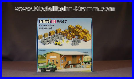 Kibri 38647, EAN 4026602386478: H0 Deko-Set Kleincontainer und Ladegut