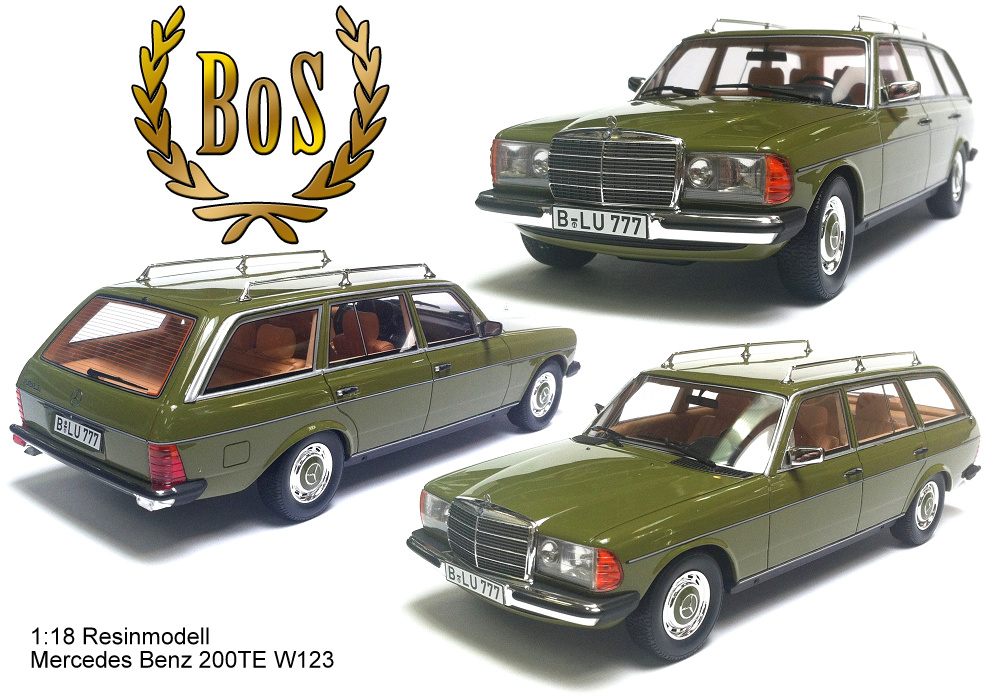 BOS Best of Show BOS008, EAN 2000003759750: 1:18 Mercedes-Benz 200 T W123 grün