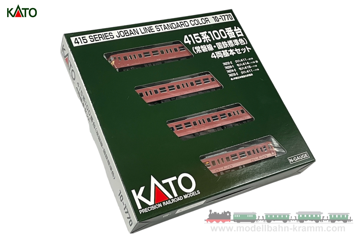 Kato 70101770, EAN 4949727685502: N Analog Triebzug 4-tlg. Series 415 100s Joban Line/JNR Standard Color