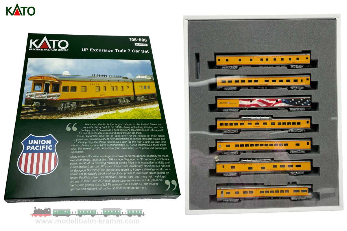 Kato 70107064, EAN 4949727662824: N analog 7er Wagenset Excursion UP