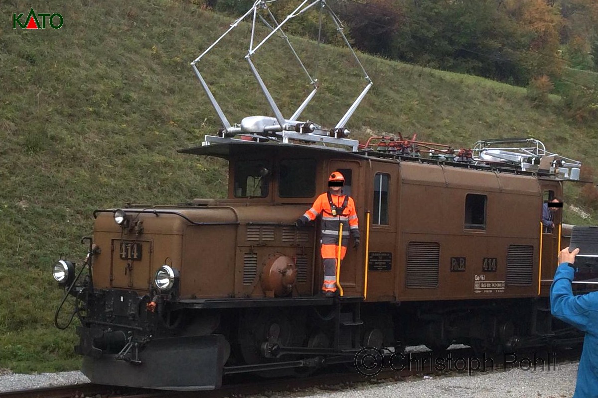 Kato K3103-1, EAN 2000075826015: N DC E-Lok Ge 6/6 Krokodil 414 RhB