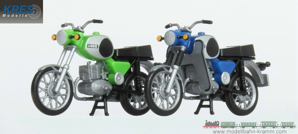H0 Fertigmodell 2x MZ TS250 blau+grün