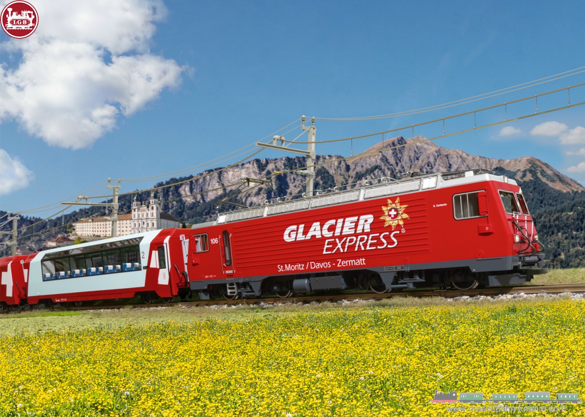 LGB 23101, EAN 4011525231011: Glacier Express Class HGe 4/4 II Electric Locomotive