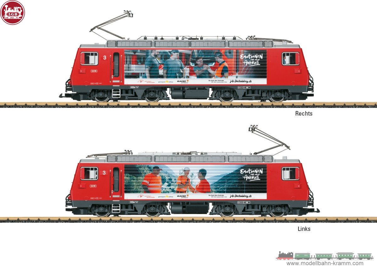 LGB 23105, EAN 4011525231059: G Sound E-Lok Nr. 3 DOM (HGe 4/4 II) Mitarbeiterwerbung