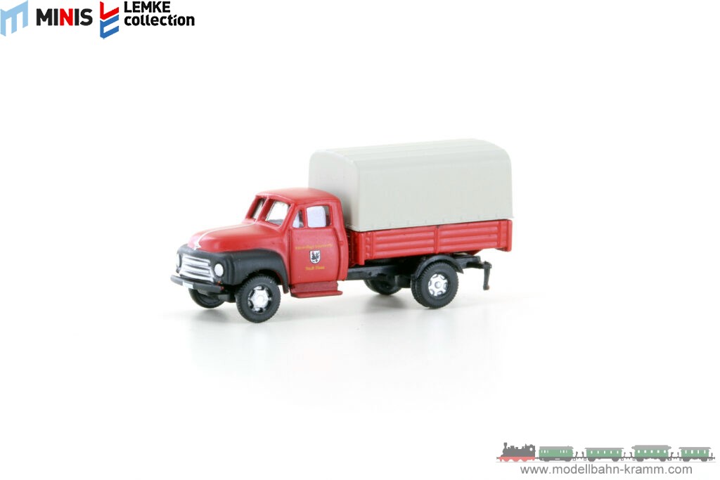 Lemke-Collection MiNis 3230, EAN 4250528622666: N Opel Blitz Pritsche/Plane, Freiwillige Feuerwehr