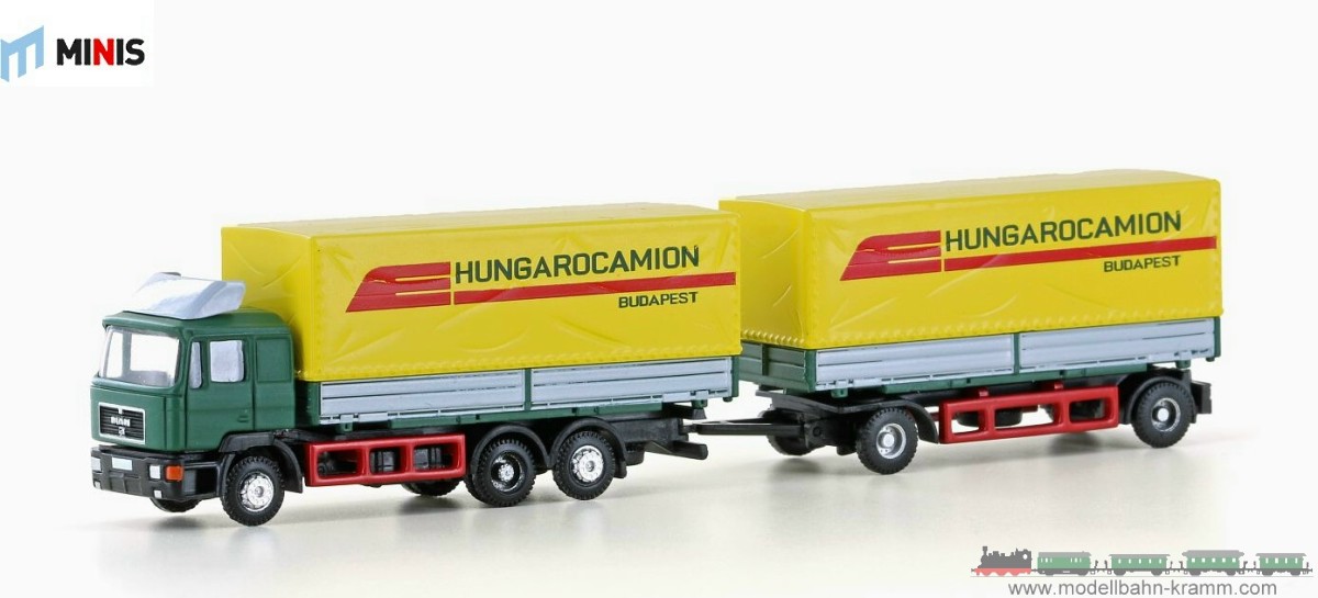 Lemke-Collection MiNis 4637, EAN 4250528622567: N MAN F90, 3-achs Wechselpritschen-Hängerzug Hungarocamion