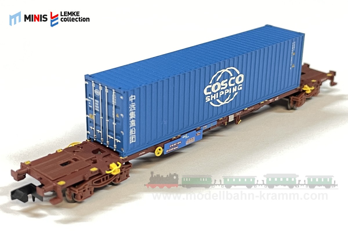 Lemke-Collection MiNis 96004, EAN 4250528616887: Electric locomotive 192 with container car, era VI, N-gauge