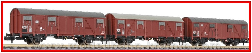 Set Freight car Boxcar 3 parts, DB, design Gbs245,