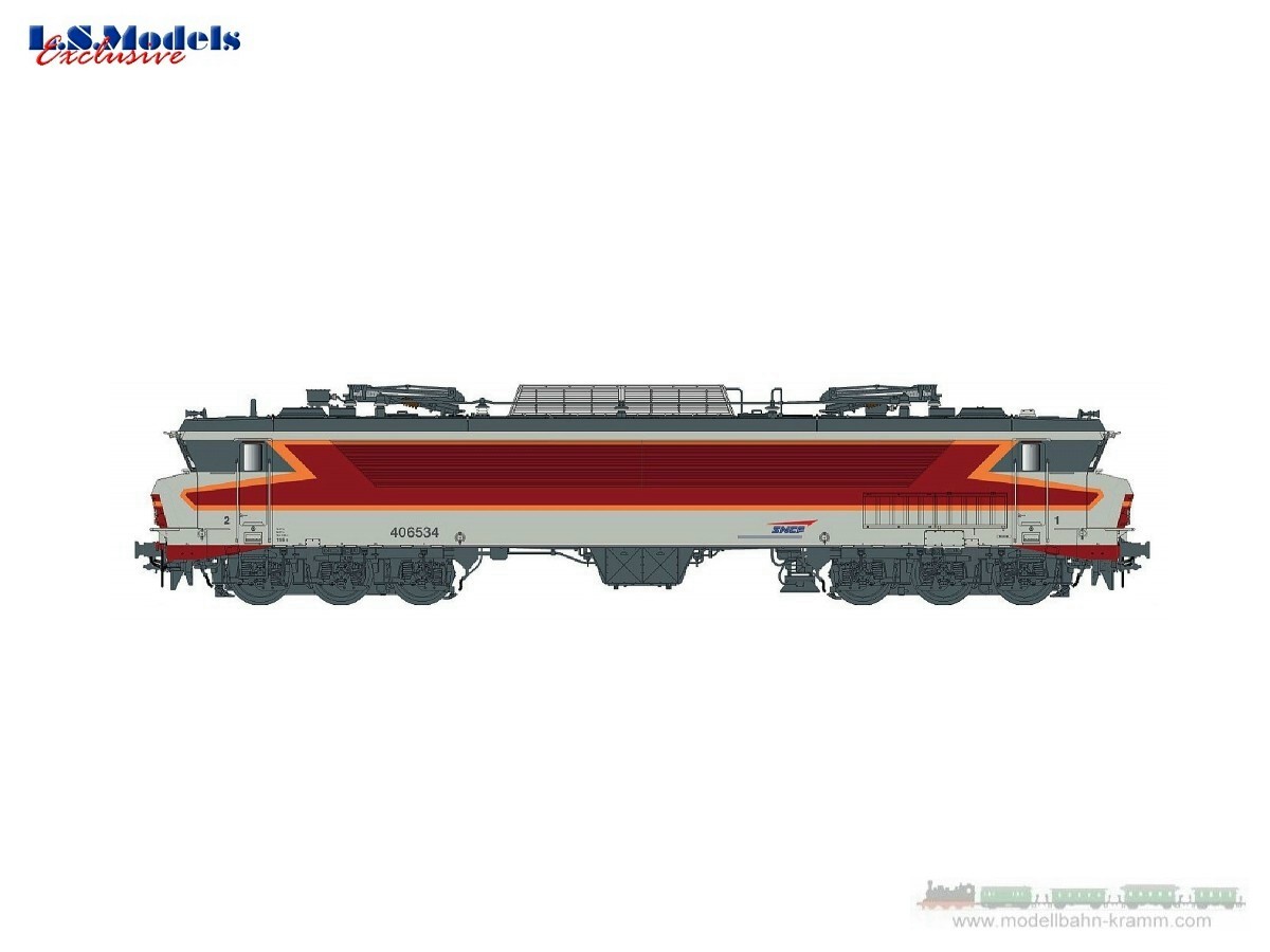 L.S. Models 10330, EAN 2000075295071: H0 DC analog E-Lok CC 6534 SNCF m.-grau/rot/orange Ep. V-IV, Venisseux