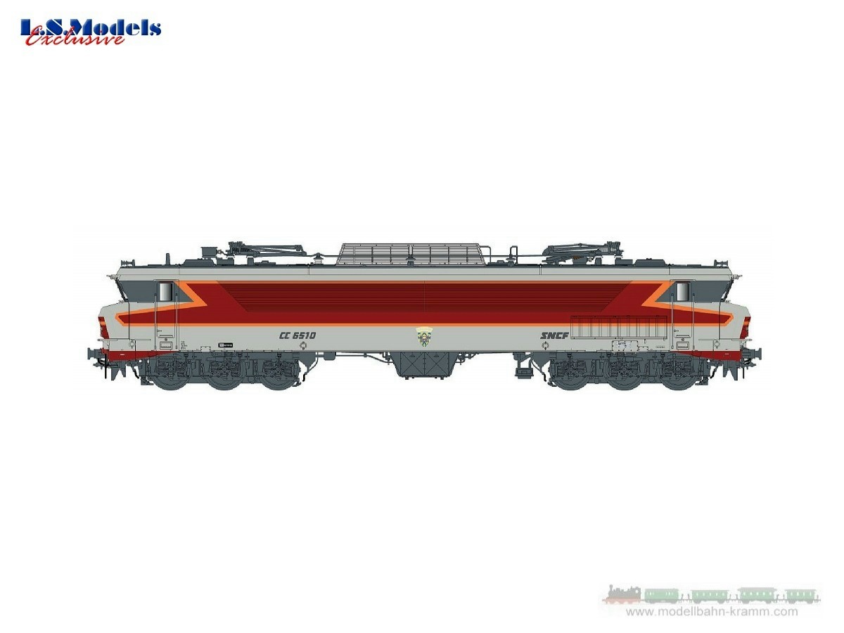 L.S. Models 10334S, EAN 2000075295163: H0 DC Sound E-Lok CC 6510 SNCF grau rot orange Logo RMT Ep. IV-V