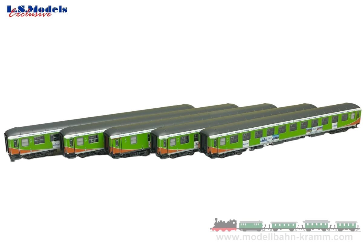 L.S. Models 46034, EAN 2000075214690: H0 DC Alpen-Sylt-Express, 5-teilig, 4x Bvcmt 248.5, 1x Bvcmbz 249.1, Epoche VI