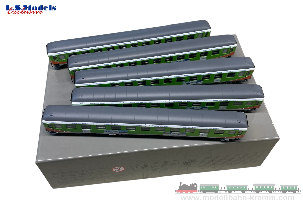 L.S. Models 46034, EAN 2000075214690: H0 DC Alpen-Sylt-Express, 5-teilig, 4x Bvcmt 248.5, 1x Bvcmbz 249.1, Epoche VI