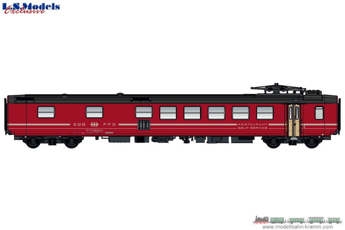 L.S. Models 47262AC, EAN 2000075224156: Dining car EW I WR of the SBB, era IVb, rubber bulge, AC