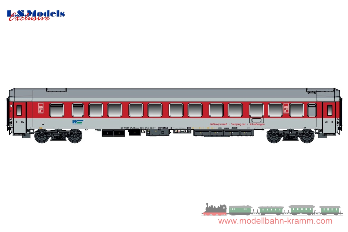 L.S. Models 48209, EAN 2000075636812: H0 Schlafwagen WLABmee weiss-rot Wagonservice