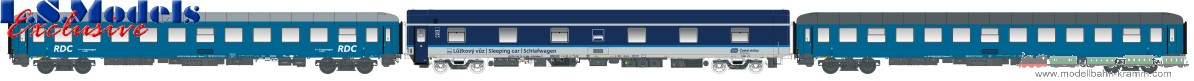 L.S. Models 98030AC, EAN 2000075606471: H0 AC 3er Set Nachtzugwagen CD/RDC VI