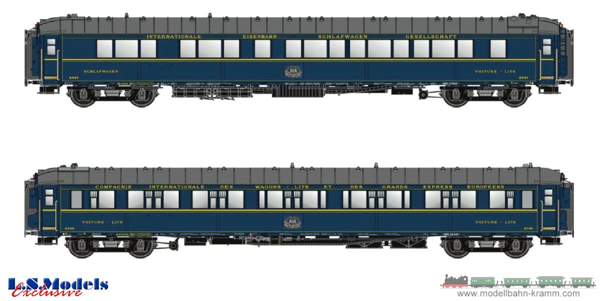 L.S. Models MW1001-1, EAN 2000075347770: H0 DC 2-teilig Set Schlafwagen S2 + S1 CIWL