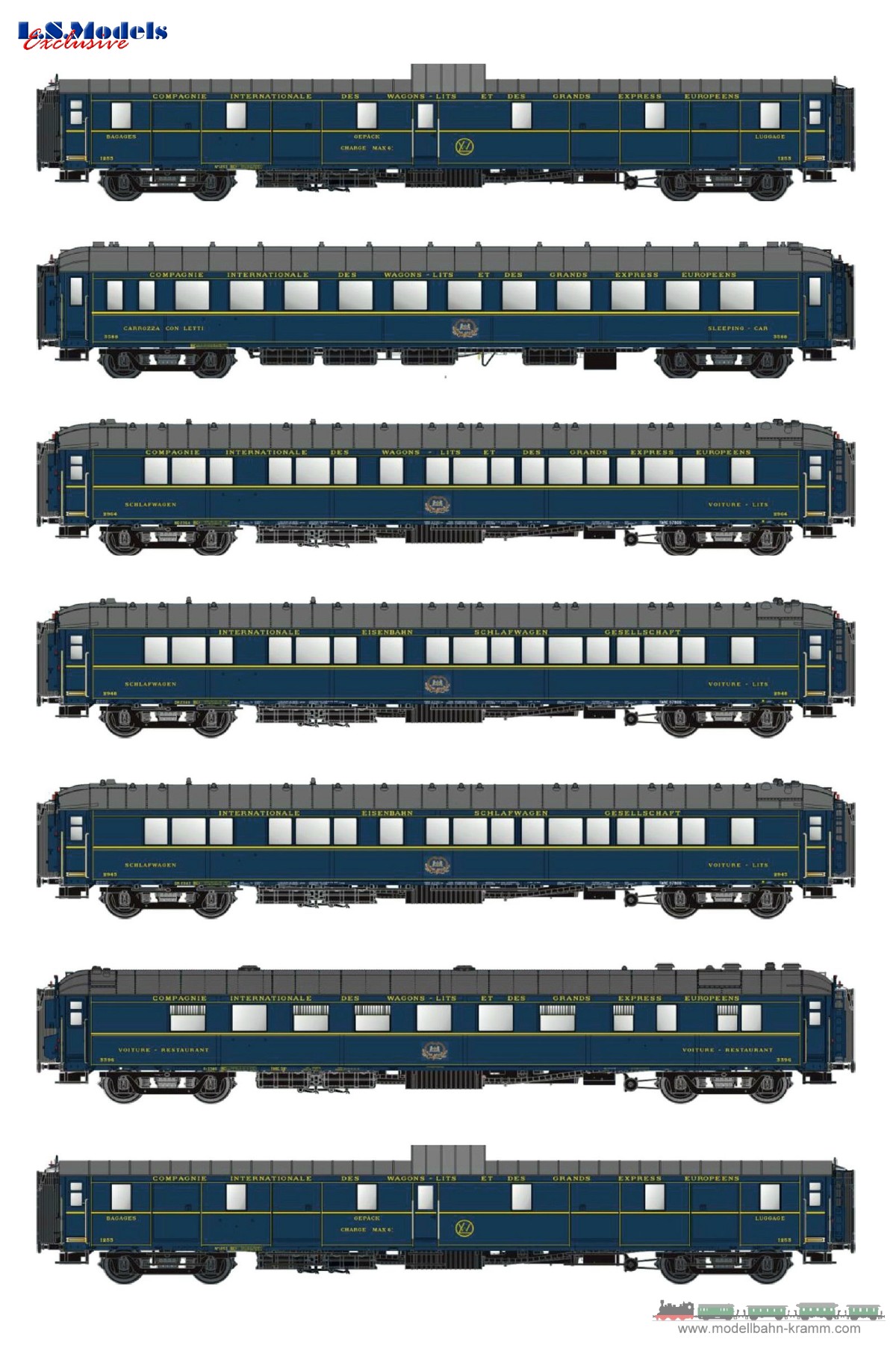 H0 DC 7-teilig Wagen-Set Nord Express CIWL