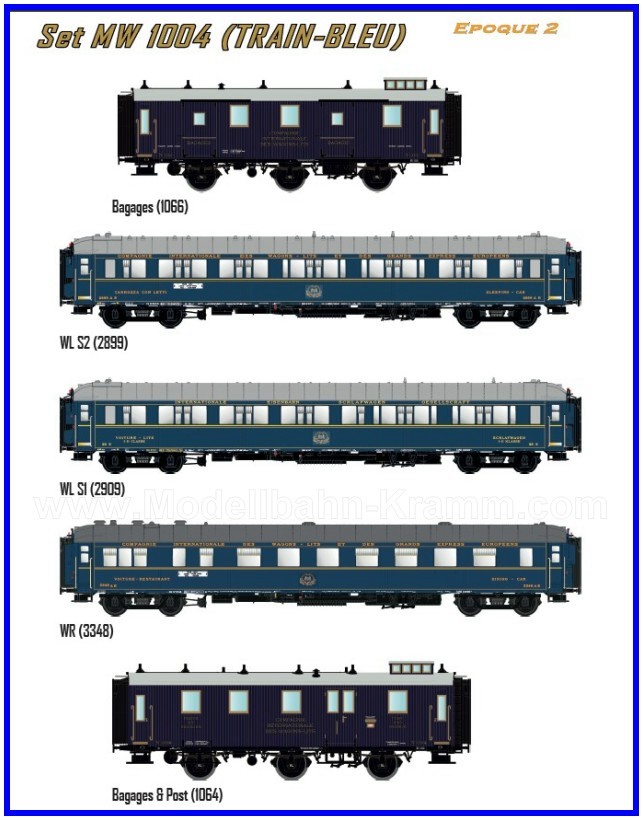 Set 5-teilig Train Bleu 1936