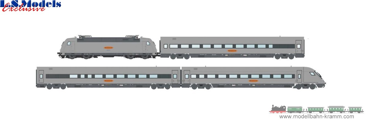 L.S. Models MW2404DC, EAN 2000075639004: H0 DC analog E-Lok BR 101 mit Personenzug Metropolitan