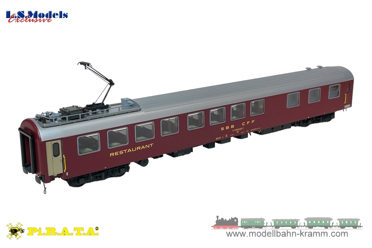 L.S. Models PI9720, EAN 2000075658951: H0 Speisewagen UIC RIC WRm rot der SBB, Epoche IVa