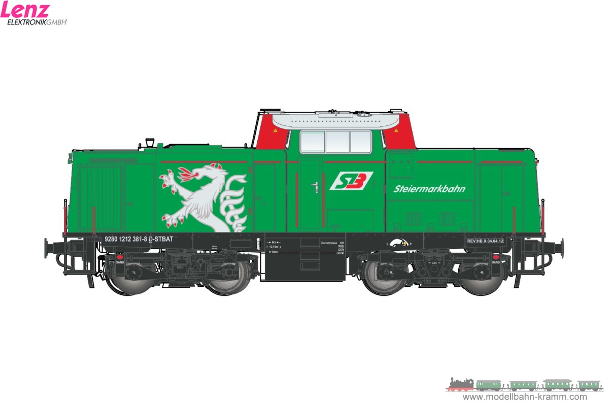 Lenz 40134-11, EAN 4044955007901: 0 Sound Editionmodell Diesellok BR 212 381-8 Steiermarkbahn Transport und Logistik