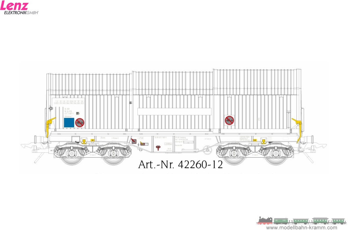 Lenz 42260-12, EAN 4044955011786: 0 Teleskophaubenwagen Shimmns VTG